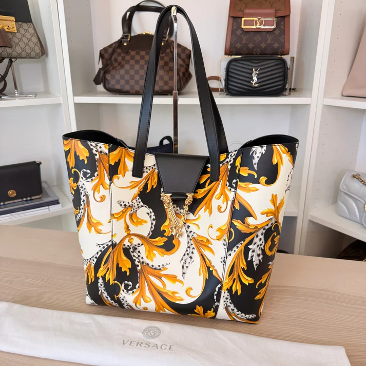 Versace Baroque Leather Tote