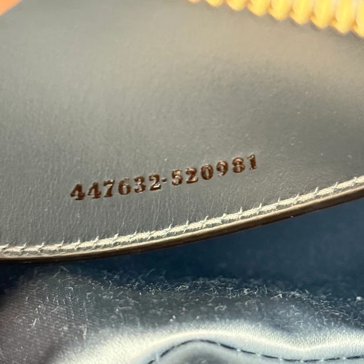 Gucci Chevron Matelasse Small GG Marmont Chain Shoulder Bag Iridescent Snow Light Blue - Image 11