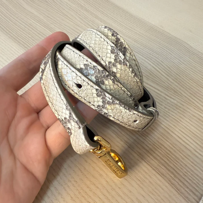 Jacquemus Goatskin Python Embossed Le Chiquito Moyen Beige - Image 10